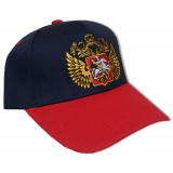 Герб России и вышитый флаг на козырьке, черная, синяя, красная,...