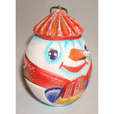 Новый Год и Рождество елочная игрушка яйцо резное Снеговик ПГ