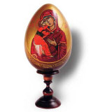 Яйцо пасхальное деревянное Владимирская божия матерь