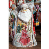 Новый Год и Рождество резная деревянная игрушка Дед Мороз с...