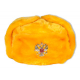 Головной убор шапка меховая искусственный мех желтый в асс.разм.